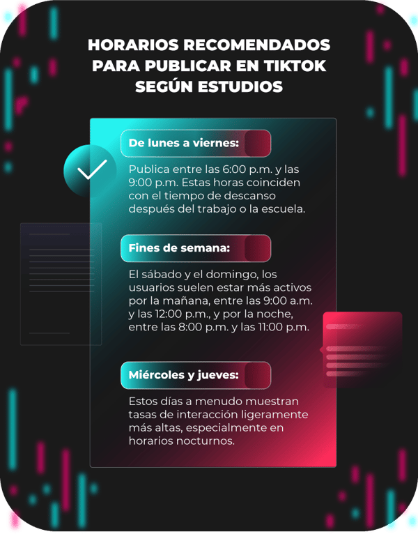 Horarios recomendados para publicar en TikTok según estudios
