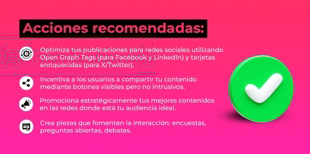 Acciones recomendadas en redes sociales para impulsar el SEO